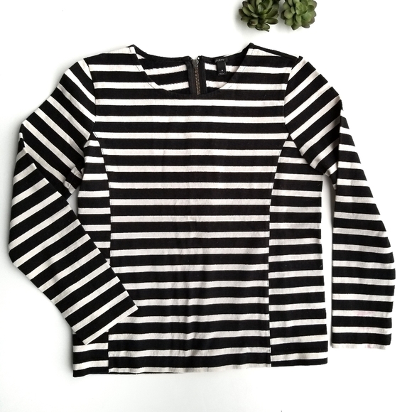 J. Crew Stripe Heavyweight Knit Tee - Picture 1 of 8